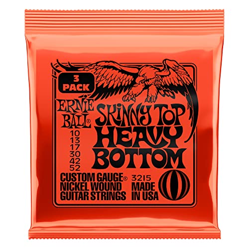Ernie Ball Skinny Top Heavy Bottom Slinky Nickel Wound Electric Guitar Strings 3 Pack - 10-52 Gauge - Skinny Top Heavy Bottom (10-52) - 3-Pack - Strings