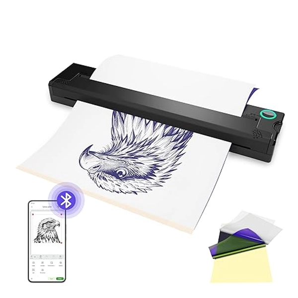PeriPage P90 Wireless Tattoo Stencil Printer,Thermal Tattoo Machine with Tattoo Stencil Paper,Portable Tattoo Printer Compatible with Phone,Pad and PC