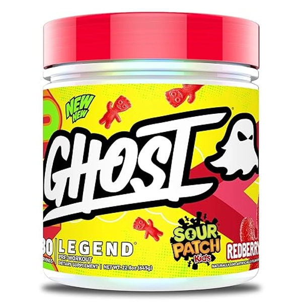 GHOST Legend V4 Pre-Workout Powder, SPK Redberry - 30 Servings – Pre-Workout for Men & Women with Choline, L-Citrulline, & Beta Alanine for Energy & Focus