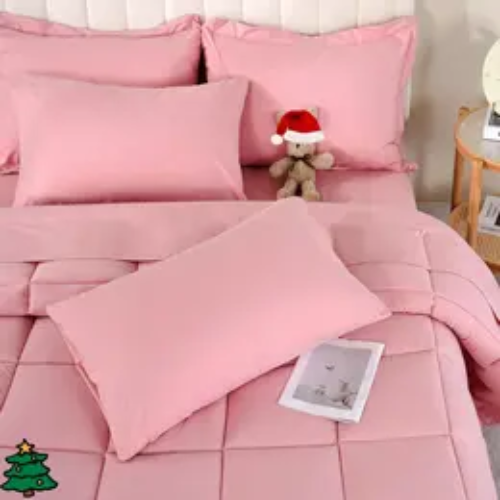 【Christmas & New Year】DOWNCOOL 7Pcs Comforter Sets, Multi-color Bedding Sets , All Season Down Alternative Bedding Comforter Sets with Comforter, Flat Sheet, Fitted Sheet, 2 Pillow Shams & 2 Pillowcases