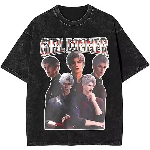 xrbanime-store Game Love Zayne Deepspace T-Shirt Xavier Sylus Rafayel Graphics T Shirt Men Cotton Short Sleeve Unisex Vintage Washed T-Shirts - #04 - XL