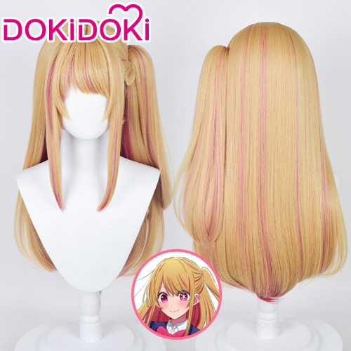 【Ready For Ship】DokiDoki Anime Oshi no Ko Cosplay Hoshino Rubii Wig Long Straight Yellow Pink Hair | Wig
