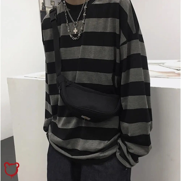 Green Grunge Stripe Top