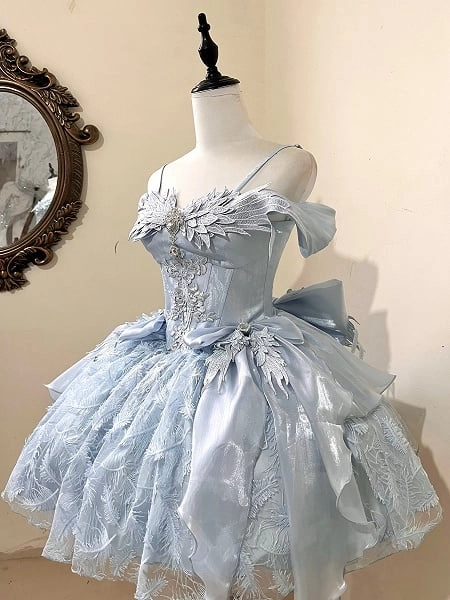  Basque Waist Fairy Feather Princess Dress