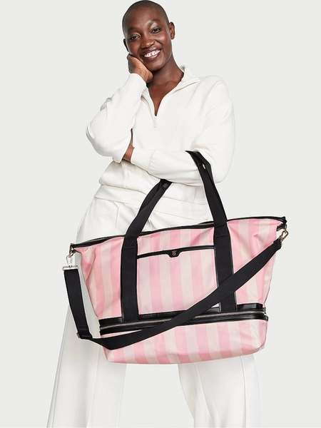 Iconic Stripe Pink Travel Weekender Bag
