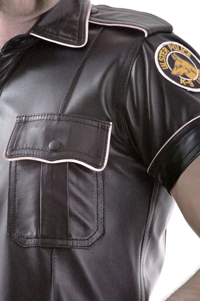  Lederhemd Kurzarm mit Paspel - Rindnappa WEISS exklusiv von | Spexter.com 