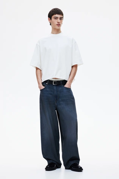 Super Baggy Jeans - Dark denim blue - Men | H&M CA