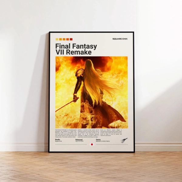 Final Fantasy 7 Poster, Gaming Room Poster, Final Fantasy Fan Gift, Gaming Print Poster, Gamer Gift, Video Games Poster, Gaming Wall Decor