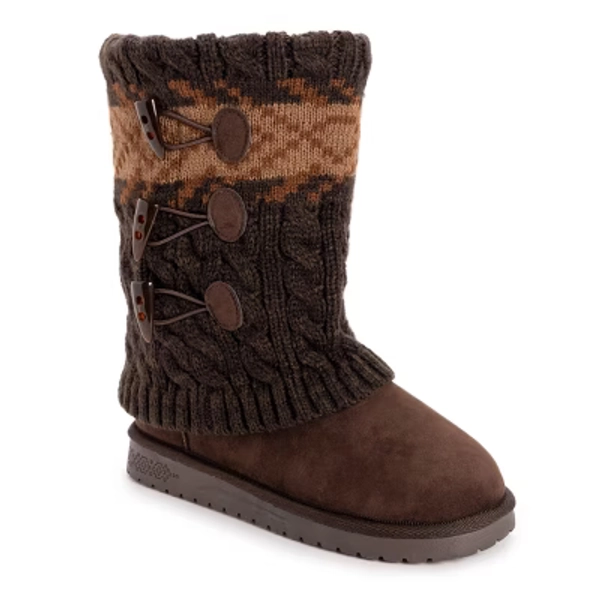 Essentials by MUK LUKS Women's Cheryl Boots, Java Marl, 6W