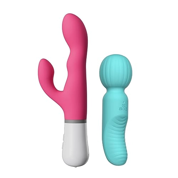 LOVENSE Nora Rabbit Vibrator G-spot Clitoral Stimulation Adult Sex Toys for Female + OHLEX Soft Flexible Mini Wand Vibrator for Women