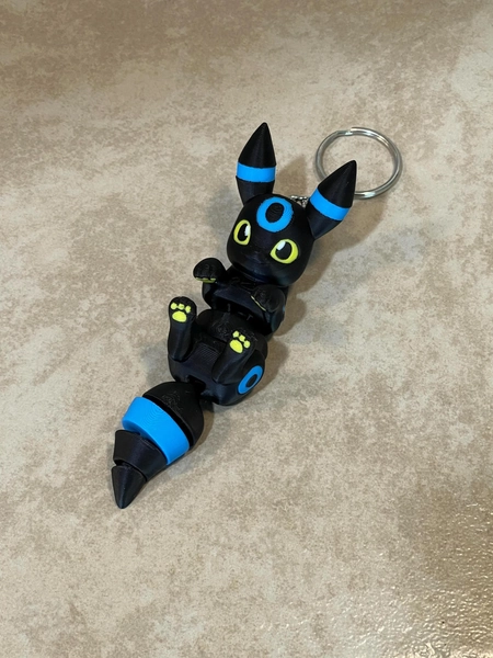 Flexible Shiny Umbreon 3D Printed Keychainshiny umbreon keychain, so cute