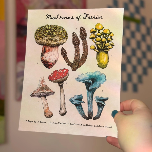 Mushrooms of Faerûn - Baldur's Gate BG3 Art Print 8x10 Print