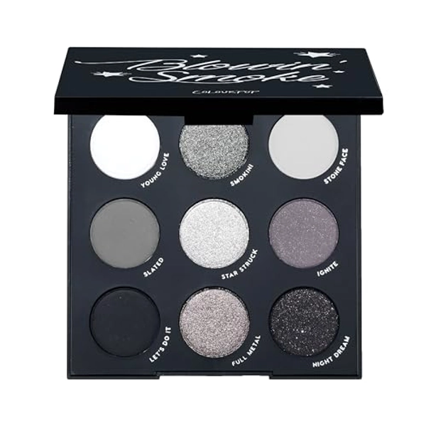 ColourPop Blowin' Smoke Eyeshadow Palette - Silver Eyeshadow and Smokey Eye Eyeshadow Palette with Metallic and Matte Finishes - High-Pigment Eye Makeup with a Long-Wearing Formula (0.3 oz)