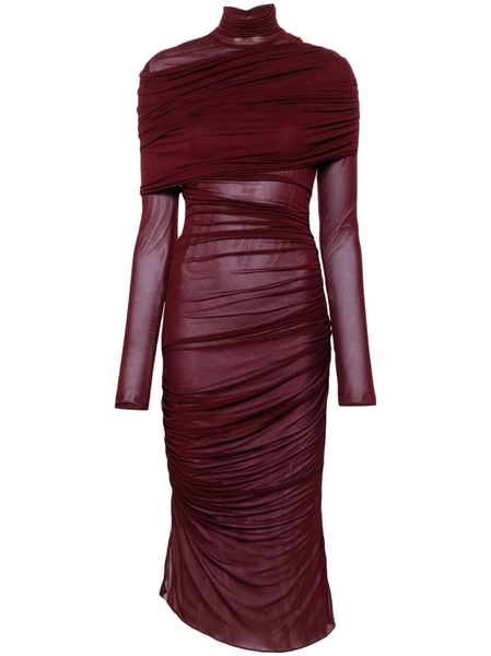 ruched midi dress