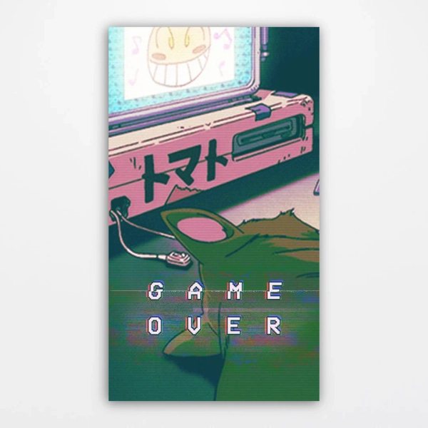 Ｇａｍｅｏｖｅｒvaporwave Aesthetic Game Over Room Decor Gamer Wall Art Canvas Digital Print Large Post-modern Home Interior Design Art-work - Etsy