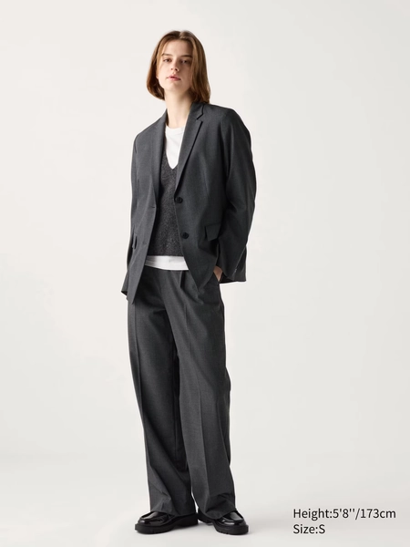 Pleated Wide Pants | Checked | Tall | UNIQLO US