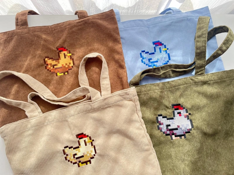 Embroidered Stardew Tote Bag