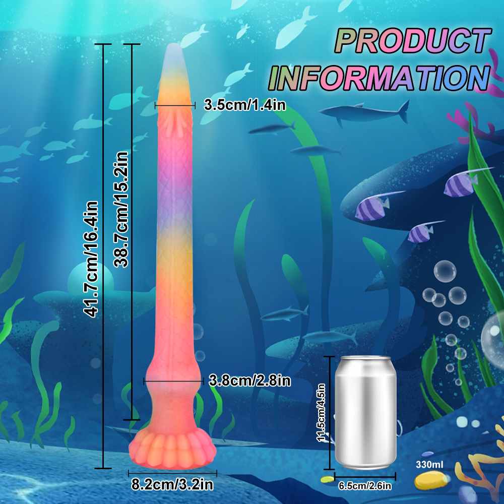 16.4 Inch Tentacle Dildo - Glow In The Dark Dildo - Fantasy Dildo | 16.4 Inch / Multi-color / Liquid Silicone