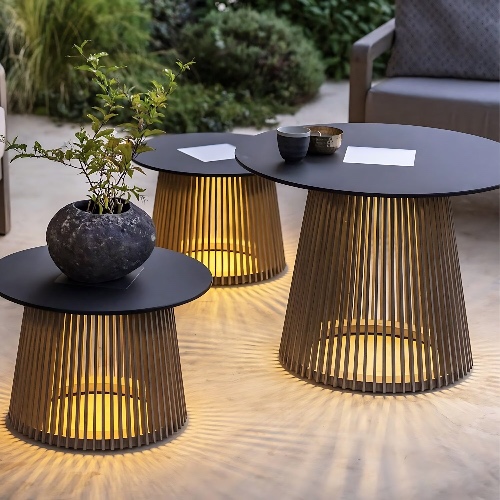 Outdoor Table With Solar Lights - Small