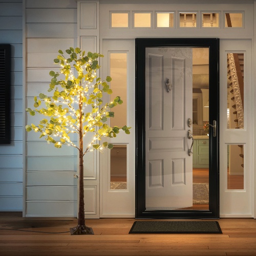 5.9ft Lighted Eucalyptus Tree with LED Fairy Lights