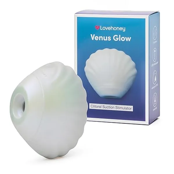Lovehoney Venus Shell Clit Sucker – Pleasure Air Technology Clitoral Suction Vibrator for Women with 7 Intensity Levels – Silicone Clit Stimulator - Rechargeable & Waterproof Adult Sex Toy - White