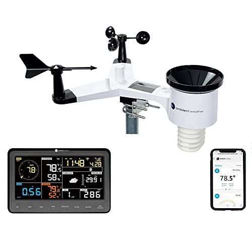 Ambient Weather WS-2902 Smart WiFi Weather Station with Remote Monitoring and Alerts - Base Console + Array
