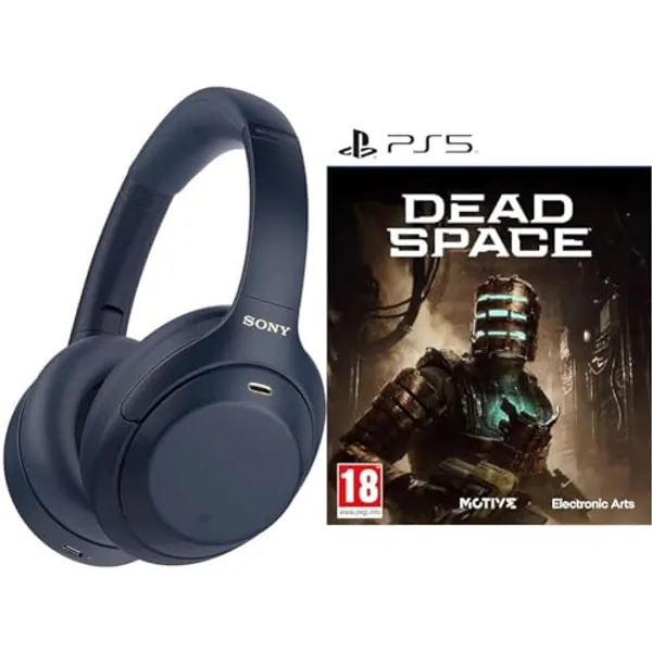 Sony WH-1000XM4 Noise Cancelling Wireless Headphones - 30 hours battery life - Over Ear style - - with built-in mic for phone calls - Midnight Blue