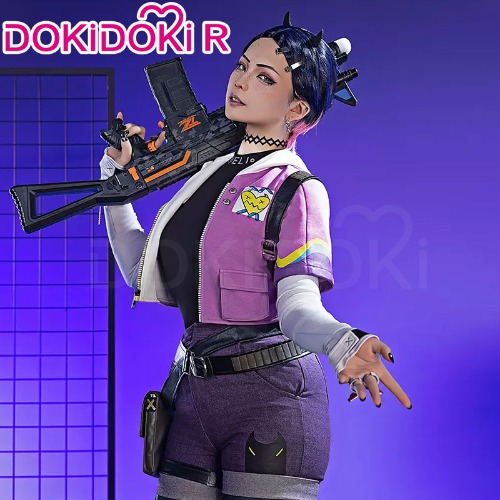【Size S-2XL】DokiDoki-R Game Valorant Cosplay Clove Costume | Costume Without Backpack-L-Order Processing Time Refer to Description Page