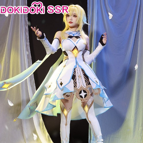 【US LOCAL SHIPPING 】DokiDoki-SSR Game Genshin Impact Traveler Lumine Cosplay Costume | Coutume Only-XL