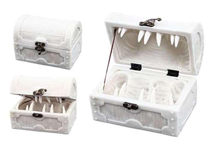 Forged Dice Co. Mimic Chest Dice Storage Box - Container Holds up to 5 Sets of Polyhedral Dice or 35 Individual Dice (Unpainted) - Unpainted