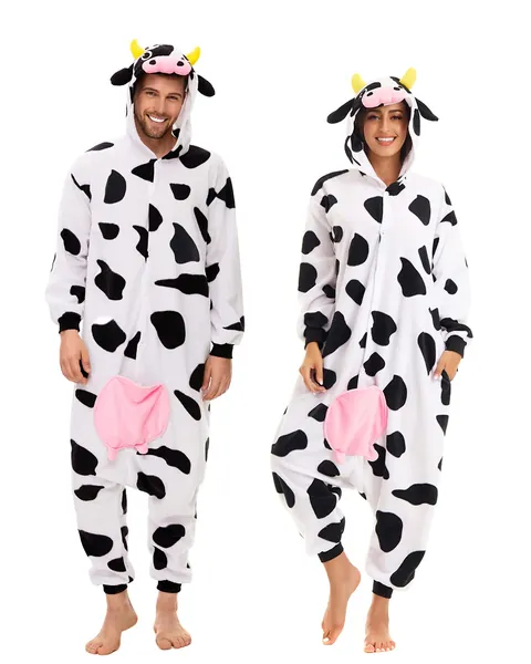 CANASOUR Halloween Custume Adult Anime Polyster Women's Onesie Costume - X-Large Cow