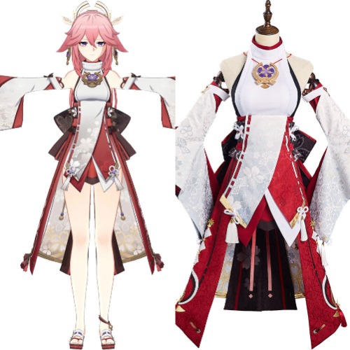 Cosplay Yae Miko Genshin Impact | Costume + Perruque / M