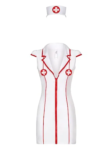 Ann Summers Hospital Nurse Costume Women - Nurses Uniform Dress - Nurse Outfits For Women - Halloween Costume Nurses Outfit Fancy Dress - Nurse Dress & Nurse Hat - Clothing Nurse Costume