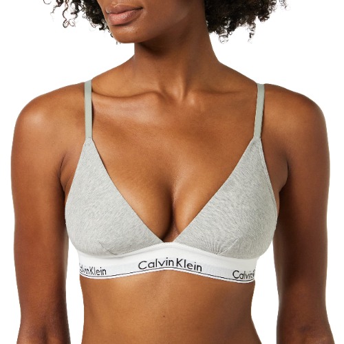 Calvin Klein Triangle Unlined dames Triangel BH - Modern Cotton (2-Pack) - S - grey heather