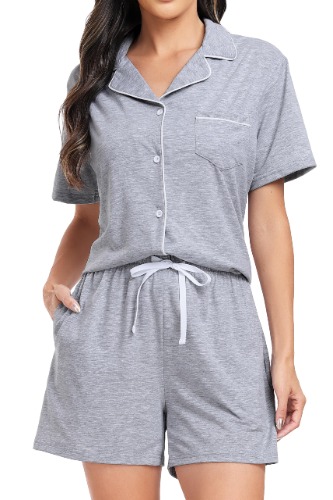 Grey short pyjamas woman