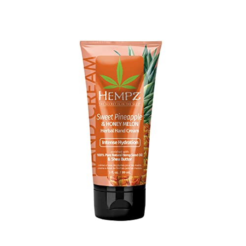 Hempz Daily Moisturizing Hand Cream for Dry Cracked Hands - Sweet Pineapple & Honey Melon - Healing Lotion Repair Creme, Shea Butter Women Men Skin Care Products - 3 fl oz - Honey - 89 ml (Pack of 1)