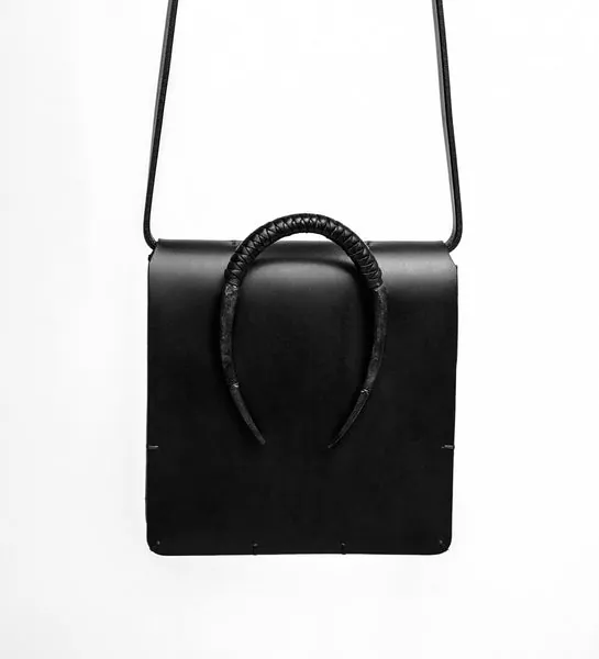 CURVED IRON SATCHEL BAG