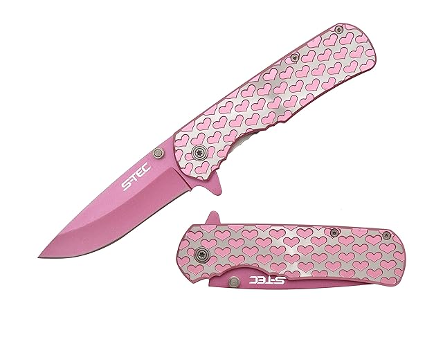 S-TEC 8" Valentine's Hearts Folding Pocket Knife
