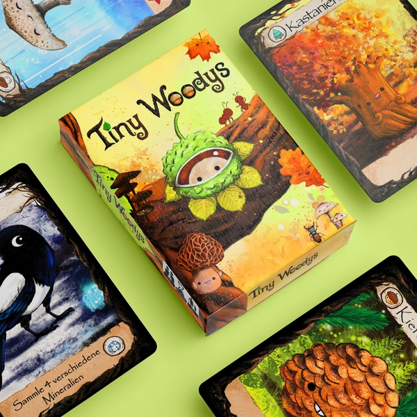 Tiny Woodys card game, sweet and fun game for family and friends, for forest and nature lovers, 8 out of 10 stars
