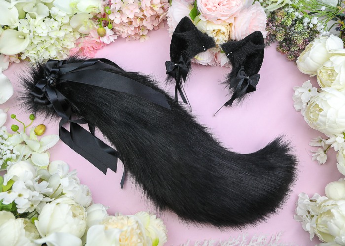 Black Fox Ears & Tail Set