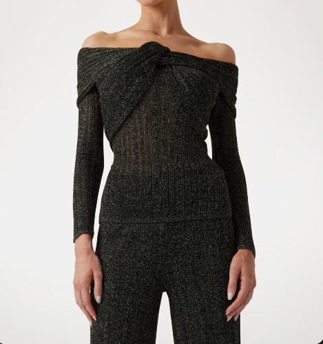 Marciano off-shoulder sweater black multi