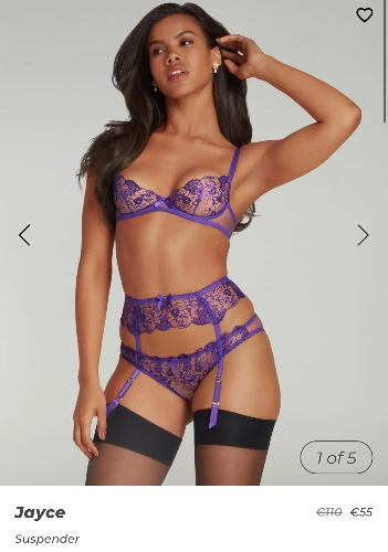 Jayce purple set (bra, suspender and panties)