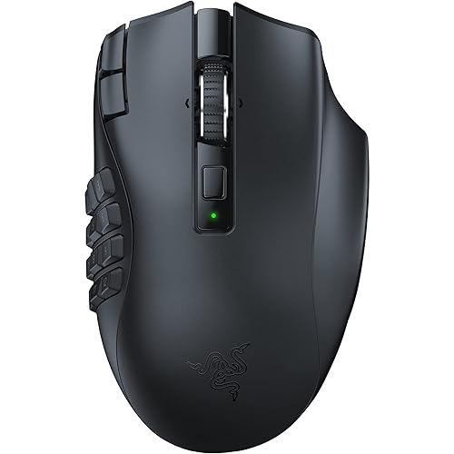 Razer Naga V2 HyperSpeed Wireless MMO Gaming Mouse: 19 Programmable Buttons - HyperScroll Technology - Focus Pro 30K Optical Sensor - Mechanical Mouse Switches Gen-2 - Up to 400 Hr Battery Life - Naga V2 HyperSpeed