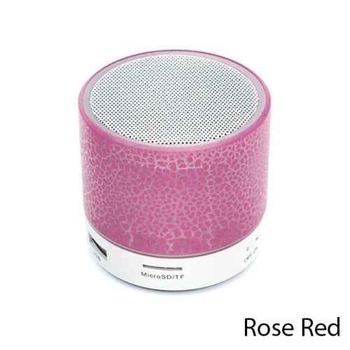 Crack LED Bluetooth Speaker - Portable, Colorful - Rose Red