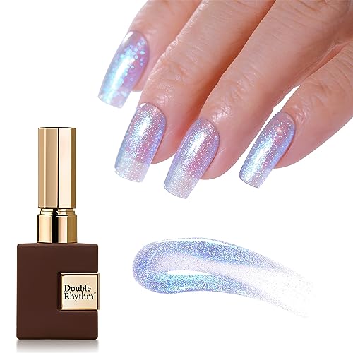 Double Rhythm 15ml Jelly Glitter Gel Polish Iridescent Reflective Blue Color Nail Gel Soak Off for Nail Salon Home Manicure DIY, 1PC (B1088-Aurora) - B1088-Aurora