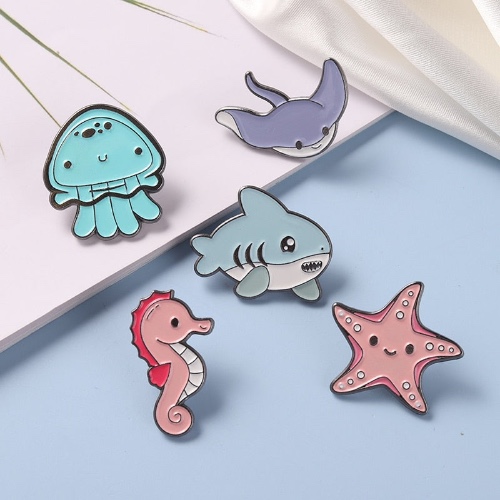 Tiny Sea Animal Pins - Set of all 5 (Save $15)