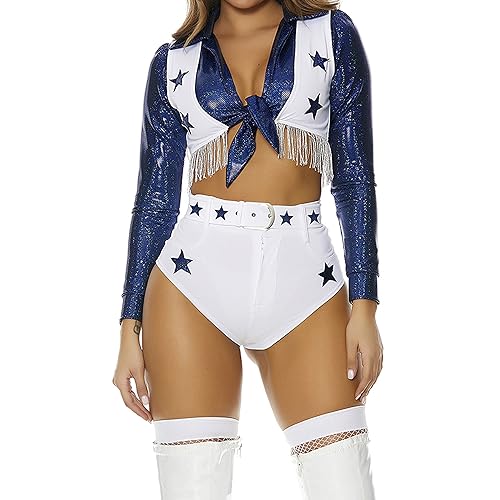 Forplay womens Seeing Stars Cheerleader Costume - Large/X-Large - White