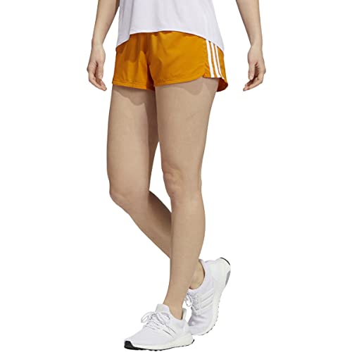 adidas Women's Pacer 3-Stripes Woven Shorts - X-Large - Focus Orange/White