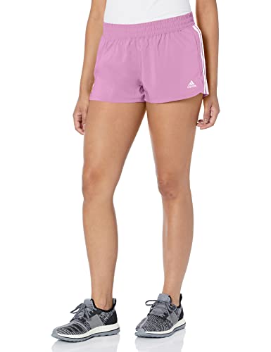 adidas Women's Pacer 3-Stripes Woven Shorts - X-Large - Pulse Lilac/White