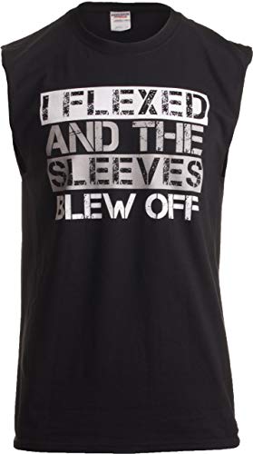 Flexed & The Sleeves Blew Off | Funny Weight Lifting, Body Builder Fell Tank Top - X-Large - Black